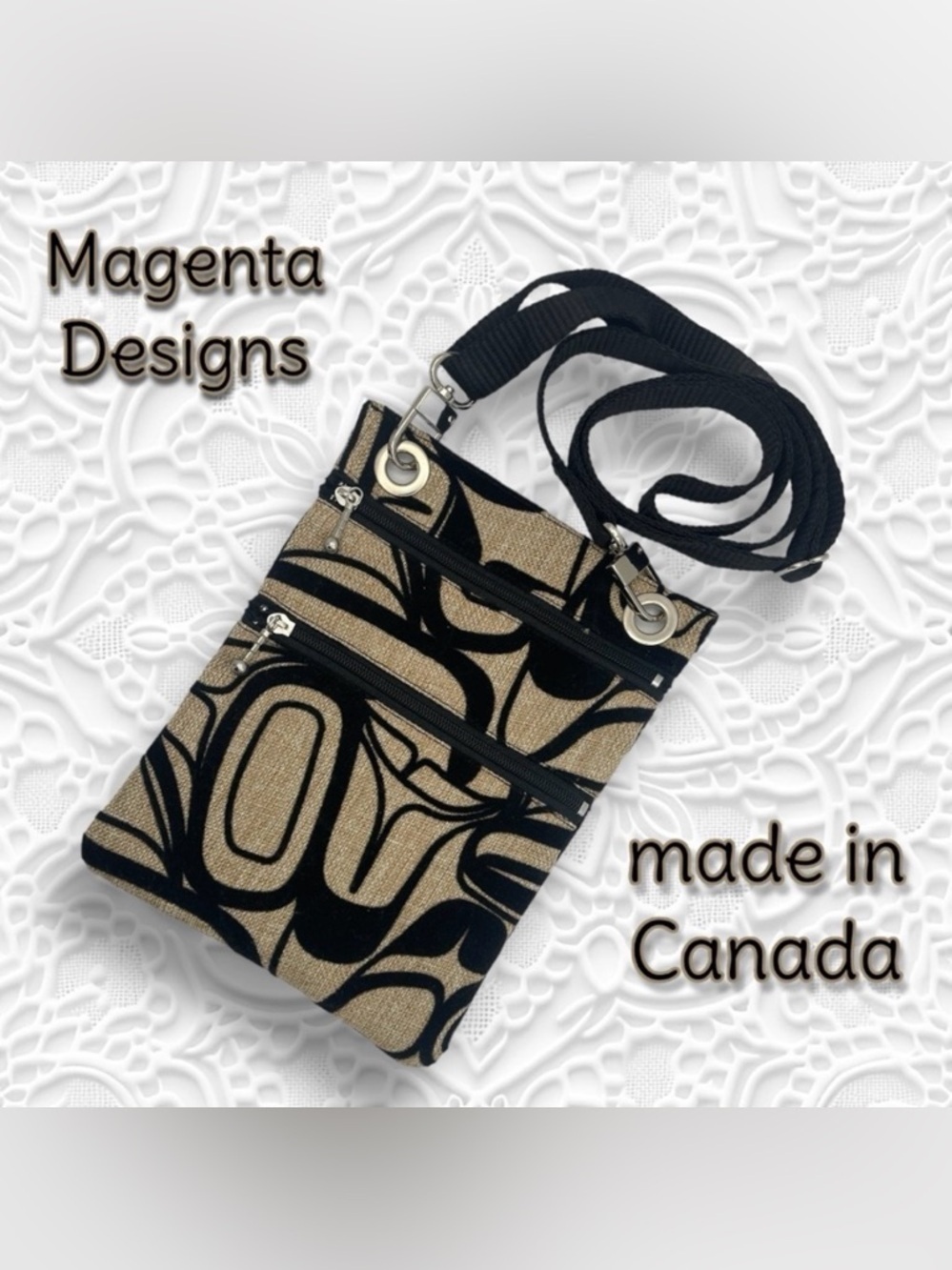 Eagle Passport Crossbody Pouch by Kelly Robinson (Beige )